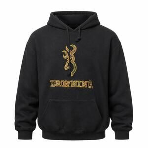 Browning Hoodie Mens Large Black Camo Embroidered Buckmark Pullover BRI3508-099